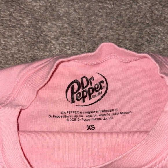 Juniors Dr. Pepper Pink Short Sleeve Tee - Picture 5 of 5